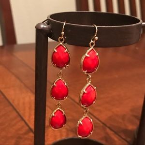 Kendra Scott drop red stone earrings